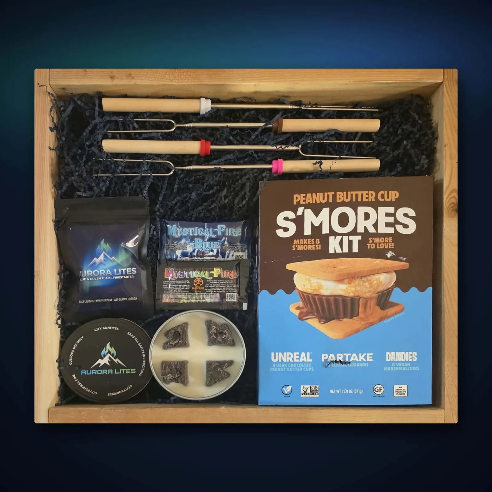 Pocket Bonfire peanut butter s'mores campfire crate